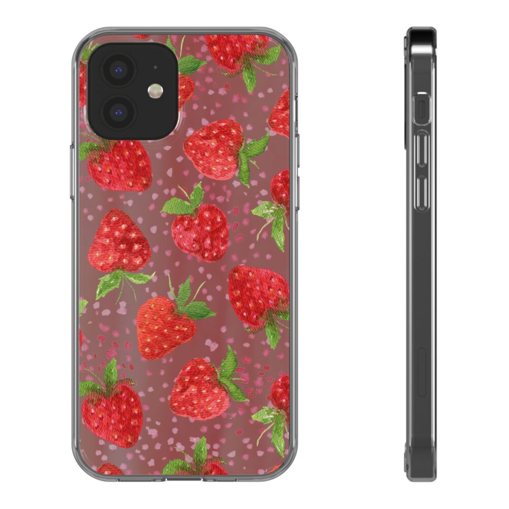 Stylish Strawberry Clear Phone Case for iphone 11,12,13,14,15 and more