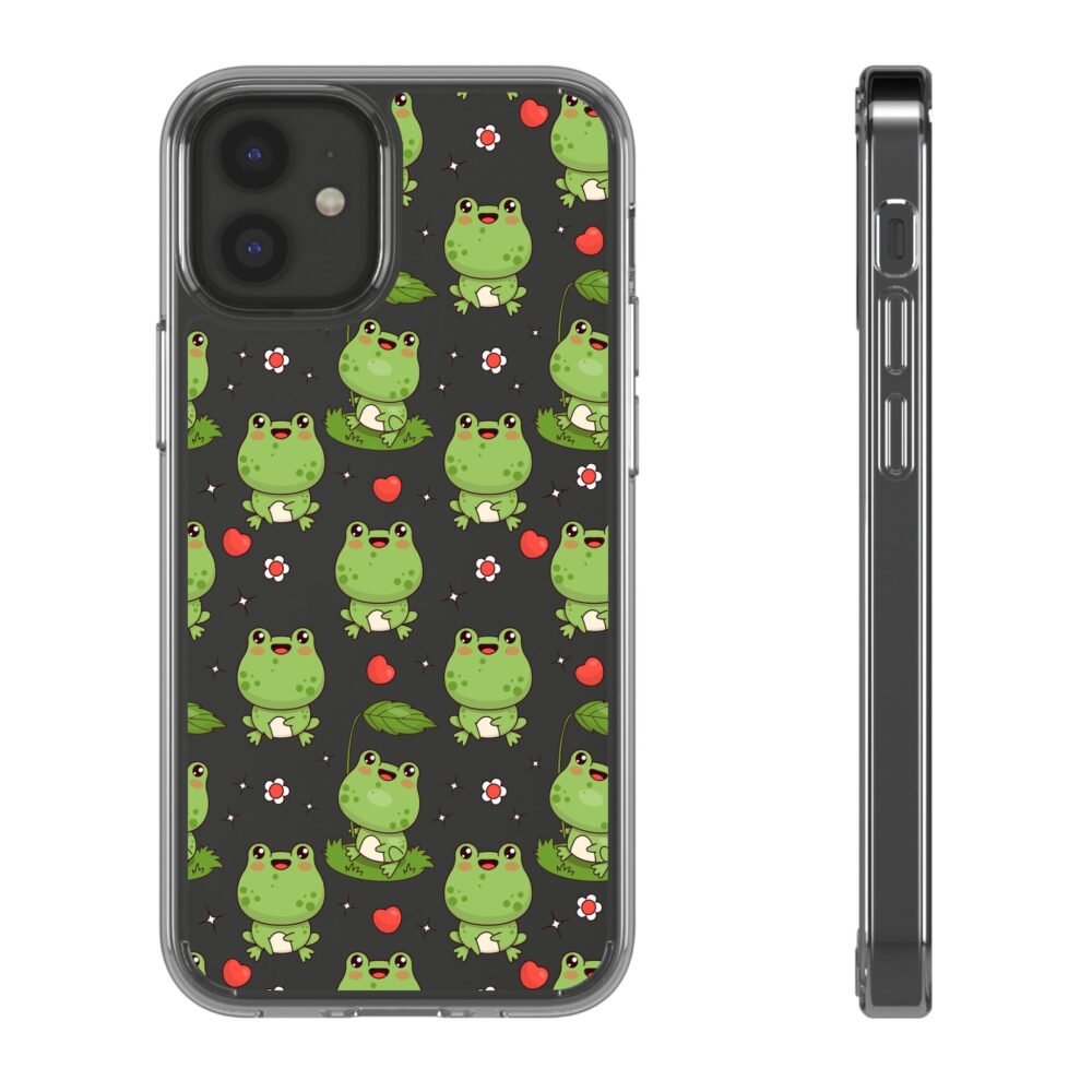 Frog-Themed Clear Phone Case for iphone 11,12,13,14,15 and more