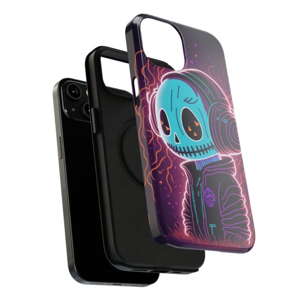 Vibrant Skull Headphones Phone Case, Skull Phone Cover, Halloween Gift, Unique Phone Accessory, Trendy Tech Protector