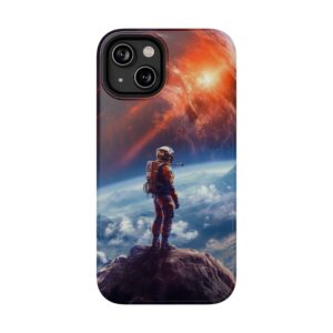 Cosmic Space Explorer iPhone Case, Impact-Resistant Phone Cover, Astronaut Design, Galaxy Vibe, Gift for Space Lovers