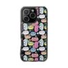 Colorful Cat Pattern Magnetic Clear Impact Cases, Cute Phone Cover, Gift for Cat Lovers, Fun Tech Accessories, Customizable Design