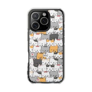 Cute Cat-Themed Phone Case, Magnetic Clear Impact Case, Animal Lover Gift, Pet Mom Accessory, Unique Phone Cover, Fun Cat Design