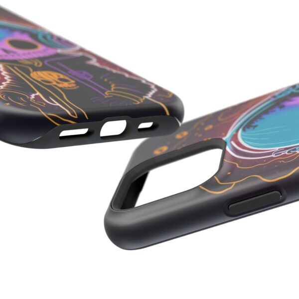 Vibrant Skull Headphone Phone Case, Unique Smartphone Cover, Impact-Resistant Case,