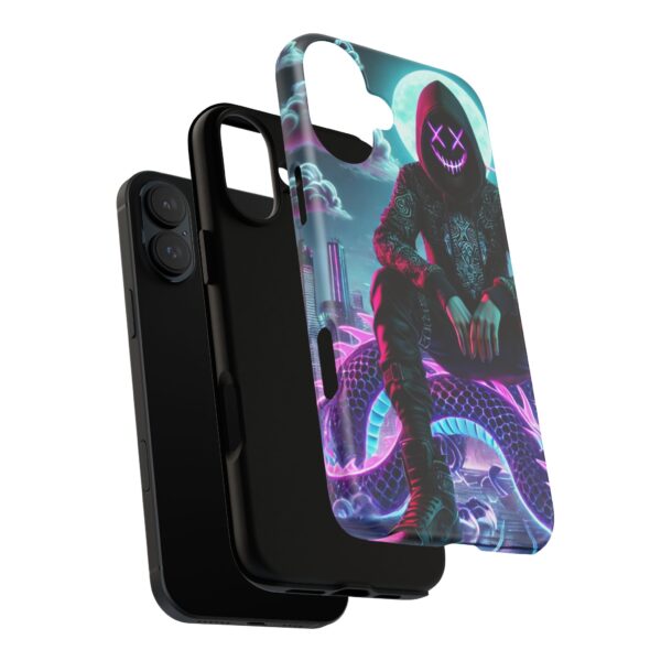 Tough Cases Phone Case - Edgy Urban Gothic Design with Snake and Neon Glow