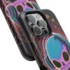 Vibrant Skull Headphone Phone Case, Unique Smartphone Cover, Impact-Resistant Case,