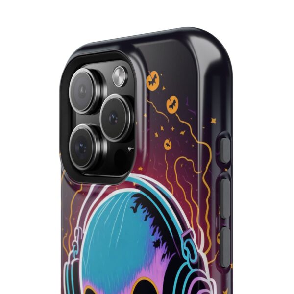 Vibrant Skull Headphone Phone Case, Unique Smartphone Cover, Impact-Resistant Case,