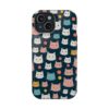 Cute Cat Print Phone Case, Impact-Resistant iPhone Cover for Cat Lovers, Pet Themed Gift, Birthday, Everyday Use, Fun Accessories