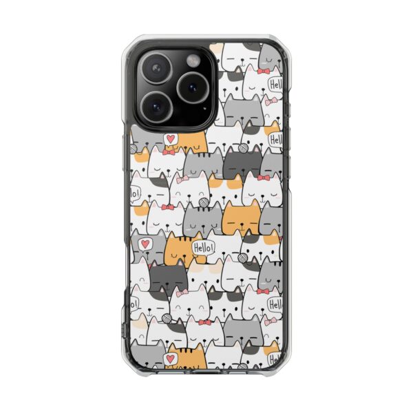 Cute Cat-Themed Phone Case, Magnetic Clear Impact Case, Animal Lover Gift, Pet Mom Accessory, Unique Phone Cover, Fun Cat Design
