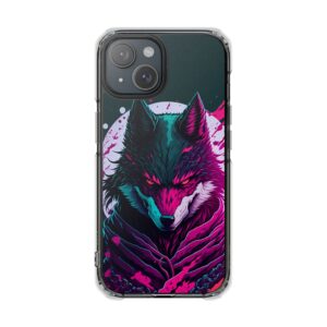 Vibrant Wolf Phone Case, Magnetic Clear Impact Case, Animal Lover Gift, Trendy Phone Accessory, Unique Tech Protection
