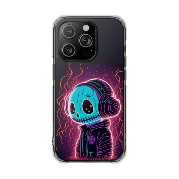 Vibrant Skeleton Phone Case - Magnetic Clear Impact Cases, Unique Phone Cover, Halloween Gift, Trendy Accessory, Skull Design