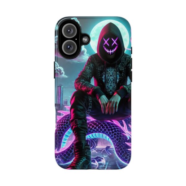 Tough Cases Phone Case - Edgy Urban Gothic Design with Snake and Neon Glow