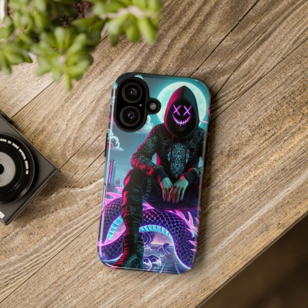 Tough Cases Phone Case - Edgy Urban Gothic Design with Snake and Neon Glow