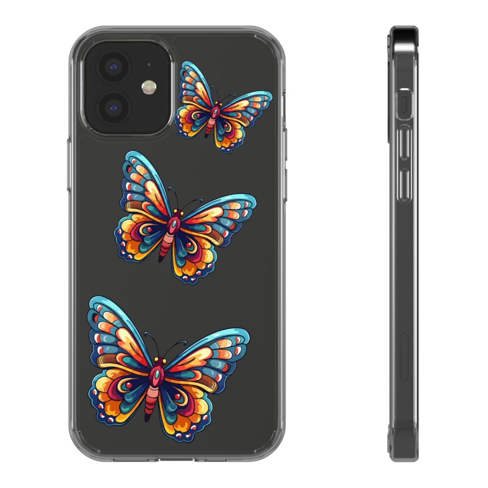 Colorful Butterfly Clear Phone Case for iphone 11,12,13,14,15,and more